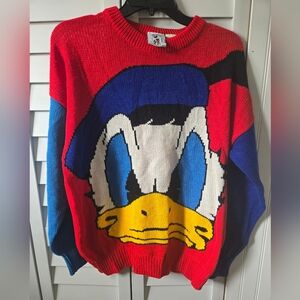 Vtg 80s Disney Donald Duck Sweater Adult Large